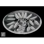 A Josef Svarc for Podebrady Glassworks post war clear crystal glass charger, reverse cut and