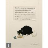 JOAN HICKSON (BORN 1929) - An illustration for Postman Pat depicting his cat Jess lapping from a