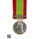 A Victorian Afganistan Medal with Kandahar bar to 853 Pte C. Woods 6th D.Grds.