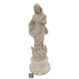 A 19th Century Italian marble classical figure, probably depicting Eve in flowing robe and crossed