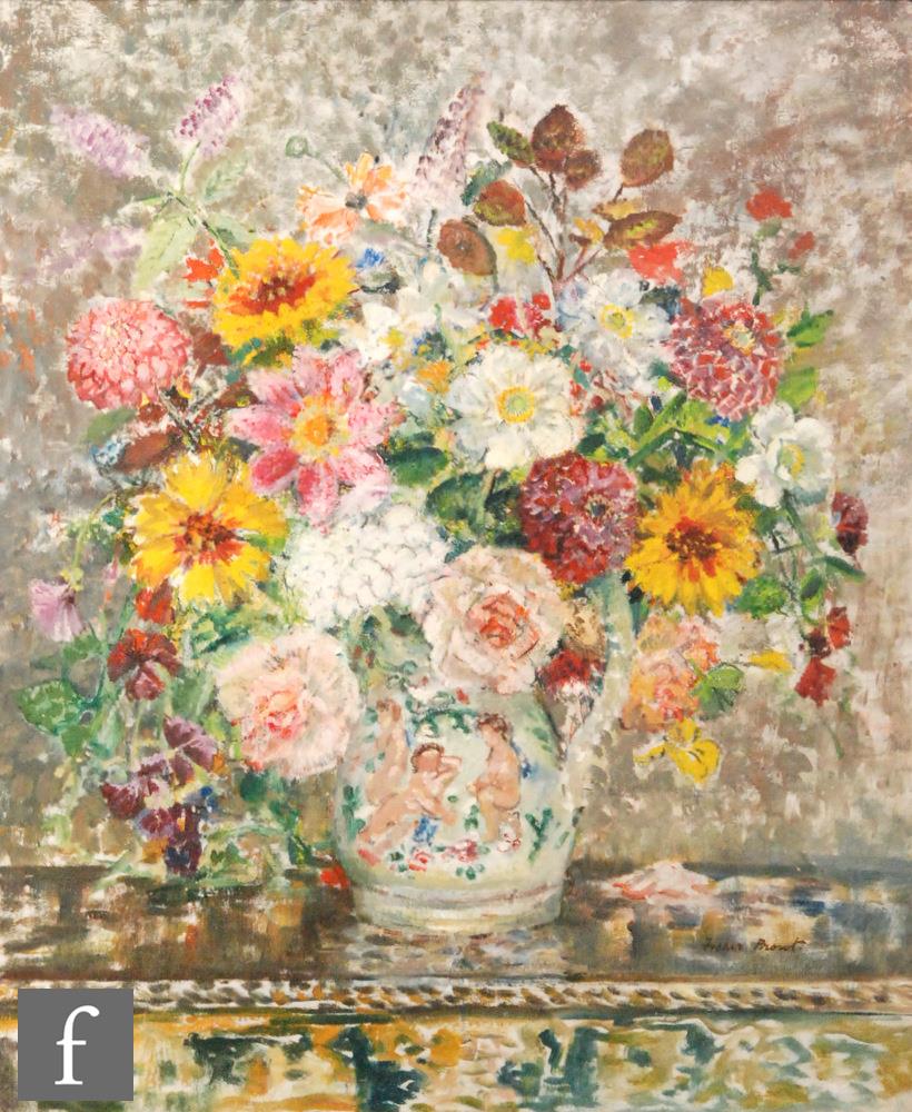 MARGARET FISHER PROUT (1875-1963) - 'Summer Flowers', oil on board, signed, bears ' Margaret