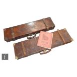 Two leather shot gun cases one labelled Charles Boswell 126 Strand London, Melbourne and Sydney, the