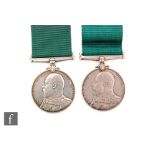 Two Edward VII Royal Navy Reserve Long Service and Good Conduct Medals to E 1884 J .C.Webb Seaman