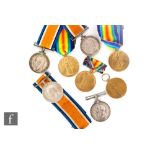Four pairs of World War One medals British War Medal and Victory Medals awarded to 2. Lieut A. Wynn,
