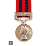 An Indian General Service Medal with Burma 1885-7 bar to 322 Pte F Dymock 2nd Battalion.