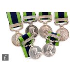 Six India General Service Medals, three with Afghanistan N.W.F 1919 bars to 6275 Sowar Batin, Kurram