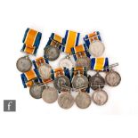 Fifteen World War One British War Medals awarded to 23829 Pte F.W Bunning R.Lanc.R, 19171, Pte A.
