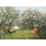 WILLIAM ARNOLD WOODHOUSE (1857?1939) - A summer day with cattle in an orchard, oil on canvas, signed