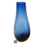A large contemporary Italian Murano glass vase by C. Nason of drawn ovoid form cased in clear