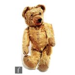 Patrick, an early 20th Century teddy bear, probably Gebruder Bing, circa 1905-1910, golden mohair,