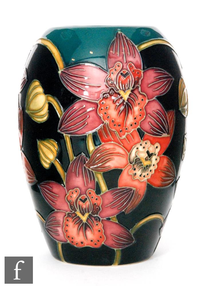 A Moorcroft Pottery Connoisseur Collection vase decorated in the Portelet Bay (Pink and Red) pattern