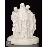A 19th Century Minton Parian figure of the Three Marys (Mary of Cleopas, Mary Magdalene and Mary,