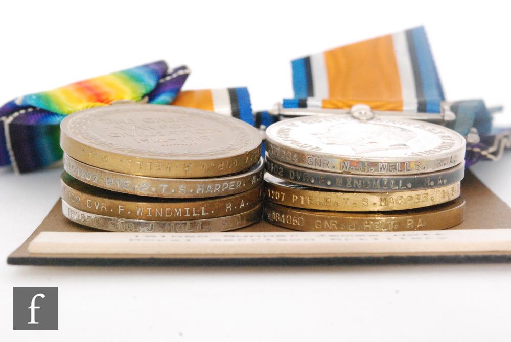 A World War One trio to awarded to 46102 Dvr/Gnr F Windmill R.A, with three pairs warded to 181050 - Image 3 of 3