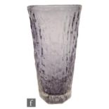 A Whitefriars Textured range Cooling Tower vase designed by Geoffrey Baxter, pattern no. 9831 in