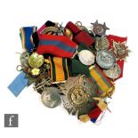 Twelve assorted silver, white metal and other fobs, Jewels etc with twenty two similar shooting