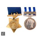 A Victorian Egypt Medal with Tel-El-Kebir bar to 814 Pte. A. Heggie 1st H.L.I, with a Khedive's