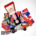 Twenty four assorted French medals to include a Croix de la Valeur Militaire, a Morocco Medal with