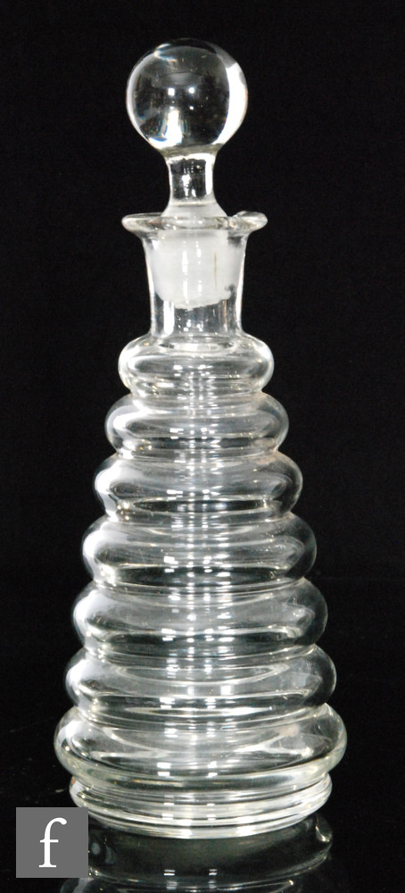 A Victorian glass beehive decanter or Incorporator, circa 1880, probably by Percival Vickers, with