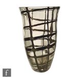 A contemporary Italian Murano glass vase by C. Nason of flared cylindrical form decorated with a