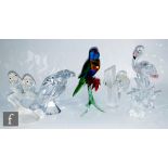 A collection of Swarovski bird ornaments comprising Annual Edition 1987 Togetherness the