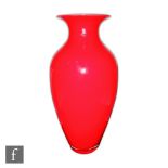 A large contemporary Italian Murano glass vase by C. Nason, of shouldered ovoid form with flared