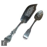 Two 19th Century silver hallmarked items, to include a Victorian reticulated silver fish server with