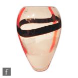 A large contemporary Italian Murano glass vase by C. Nason of ovoid form decorated with incalmo