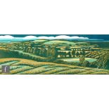 PETER SHREAD (CONTEMPORARY) - 'Wychbury Hill from Clent', linocut, signed in pencil and dated '92,