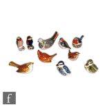 Ten Royal Crown Derby bird paperweights to include Millennium Dove exclusively made for Govier's