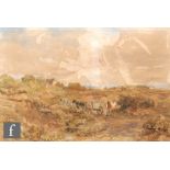 WILLIAM BENNETT (1811-1871) - A cart on a heathland track, watercolour, signed and dated 1855,