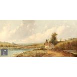 ALFRED H. VICKERS (1853-1907) - A riverside cottage, oil on canvas, signed, framed, 31cm x 61cm,