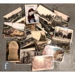 A large collection of Edwardian postcards to include real photographic, street scenes, rural