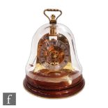 A Mappin and Webb Maritime table clock in bell shaped glazed dome, silvered chapter ring and open