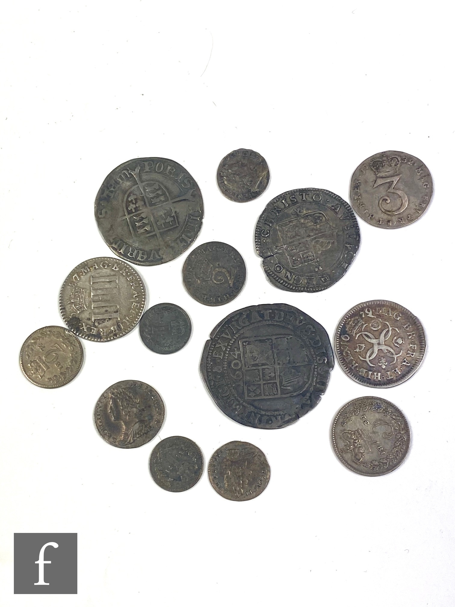 Various Charles II to Victoria coins to include two four pences, various other Maundy coinage and - Image 2 of 2
