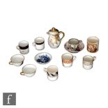 A collection of assorted 18th and 19th Century coffee cups to include Derby, Flight Barr and Barr