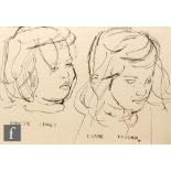 ROBERT OSCAR LENKIEWICZ (1941-2002) - Portrait sketches of Annette Langly and Elaine Duggan, pen and