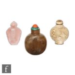 A collection of Chinese 19th Century and later snuff bottles, to include a 19th Century smokey