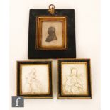 A late 19th Century gilt highlighted silhouette depicting George Bower, framed, 8cm x 6cm, frame