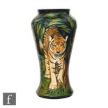 A Moorcroft Pottery vase of footed form decorated in the Ranthambore pattern designed by Sian