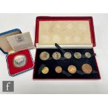 A George VI 1950 nine piece coin set in original Royal Mint case and a 1977 silver proof Jubilee