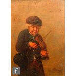 GERMAN SCHOOL (MID 19TH CENTURY) - The fiddle player, oil on panel, signed indistinctly J.G. Brau,