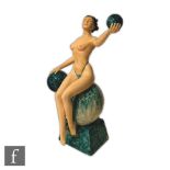 A Peggy Davies Ceramics 'Artists Original Proof' by John Michael, modelled as a bare breasted lady