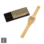 A Seiko memo diary watch and docking station case numbered 4D479, with Japanese and English