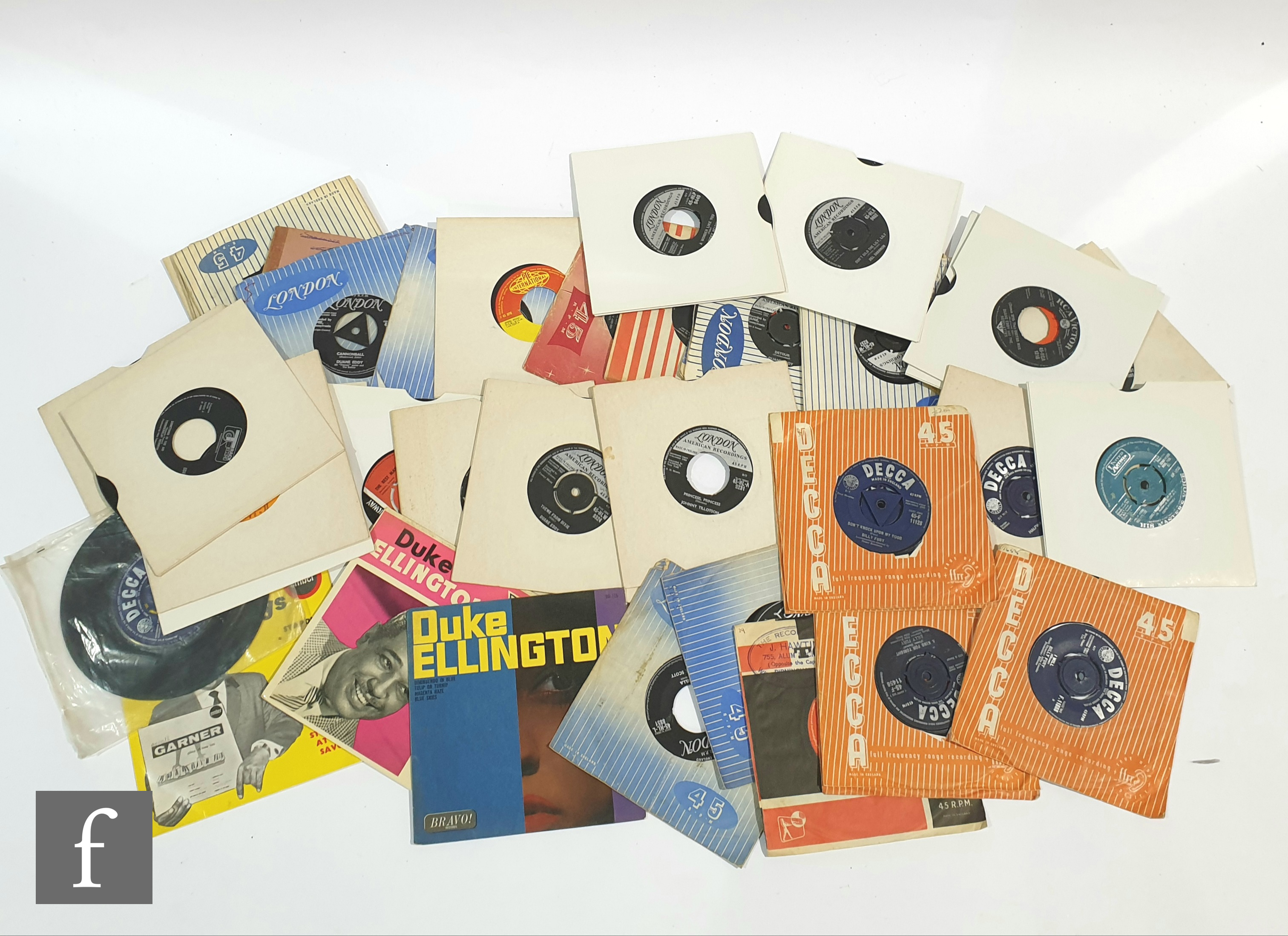 A collection of Rock n Roll 7 inch singles to include Bill Haley, Chuck Berry, Duane Eddy, Duke