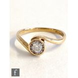 A 9ct hallmarked diamond solitaire ring, brilliant cut stone, weight approximately 0.25ct collar set
