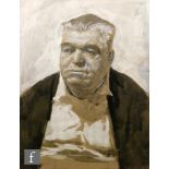 GEOFFREY YEOMANS (BORN 1934) - Portrait of a gentleman wearing a checked shirt, monochrome wash,