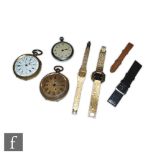 A small parcel lot of assorted wrist watch movements and parts to include a Corum, Lonigines and