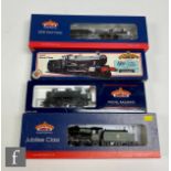 Four OO gauge Bachmann locomotives, comprising 31-177DS 4-6-0 Jubilee Class BR green 'Kolhapur',