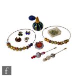 A small collection of modern Ventian glass jewellery by Vecchia Murano to include pairs of
