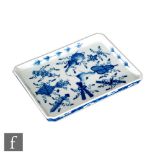 A Chinese 18th/19th Century blue and white 'Buddhist emblem' tray, the rectangular form tray, with